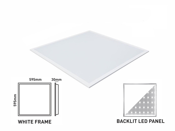 6x 40W 3 CCT 60x60 Backlit LED Panelen Philips Driver wit – foto 8 – kavel bij XL Auctions