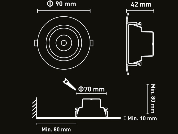 100x 4.9W CCT 3 kleur Inbouwspot watredicht zwart – foto 5 – kavel bij XL Auctions