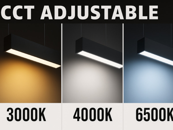 4x 40W LED 120cm Linear Hanglamp 3 kleur licht switch zwart – foto 2 – kavel bij XL Auctions