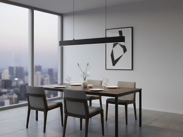 4x 40W LED 120cm Linear Hanglamp 3 kleur licht switch zwart – foto 6 – kavel bij XL Auctions