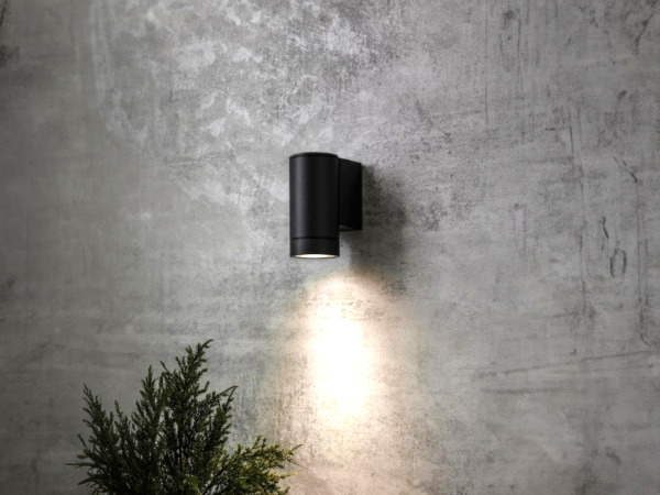 12x Wandlamp Cilinder GU10 fitting zand zwart waterdicht – foto 3 – kavel bij XL Auctions