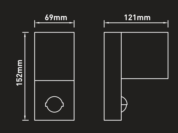 8x Wandlamp rechthoekig GU10 fitting zand zwart IP44 met sensor – foto 6 – kavel bij XL Auctions