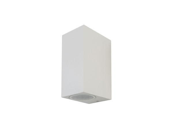 8x Wandlamp rechthoekig GU10 duo fitting wit waterdicht – foto 8 – kavel bij XL Auctions