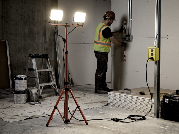 Werklamp 2x50W LED 3in1 kleur CCT Breedstraaler tripod – foto 3 – kavel bij XL Auctions