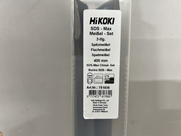 5x Hikoki beitel 400mm SDS-Max set 3-delig – foto 5 – kavel bij XL Auctions