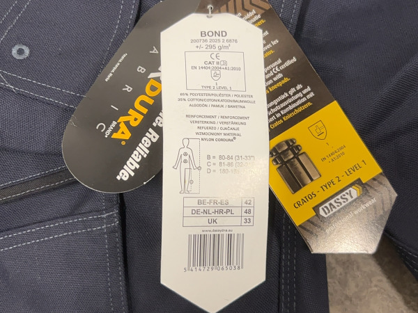 Dassy werkbroek maat 48 Bond blauw – foto 5 – kavel bij XL Auctions