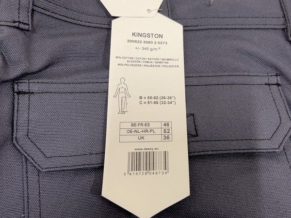 2x Dassy werkbroek maat 52 Kingston grijs – foto 6 – kavel bij XL Auctions