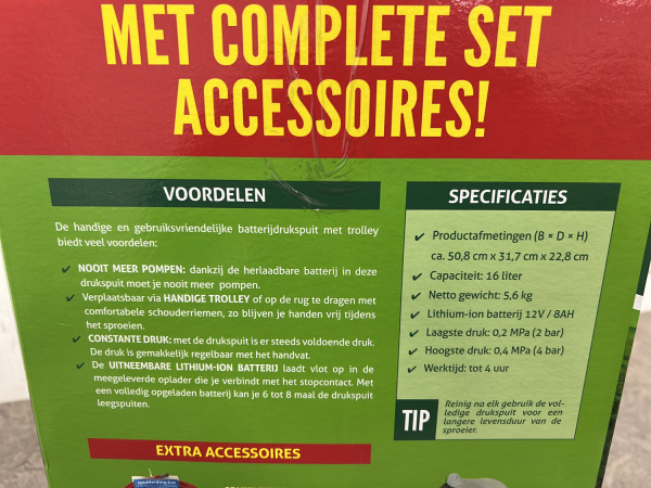 BSI batterijdrukspuit 16L met trolley – foto 4 – kavel bij XL Auctions