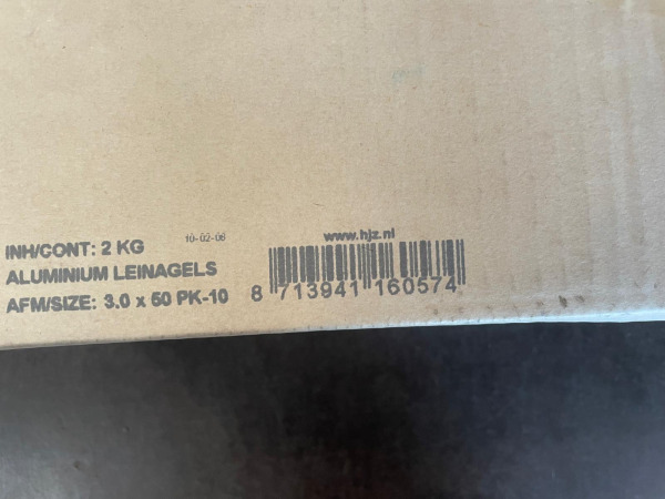 Aluminium Leinagels 3,0 x 50 mm – 2 kg – foto 2 – kavel bij XL Auctions