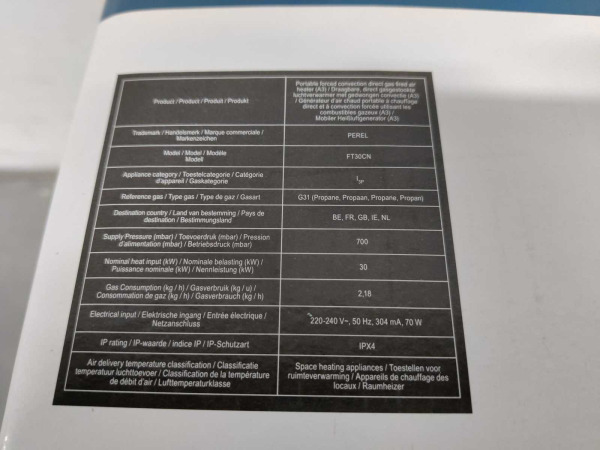 Perel heteluchtkanon op gas LPG 30kW – foto 7 – kavel bij XL Auctions