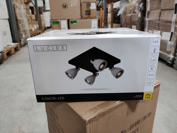2x Lucide plafondspot dimbaar Concriled 4x5W zwart – foto 5 – kavel bij XL Auctions