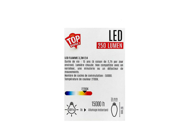 30x Frosted Flame LED-lamp E14 3,3 Watt 2-pack – foto 3 – kavel bij XL Auctions