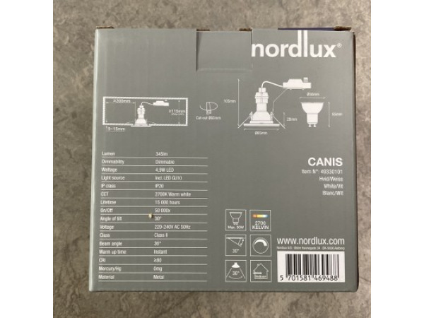 6x Nordlux Canis plafondspot ø85x105mm 3-pack – foto 4 – kavel bij XL Auctions