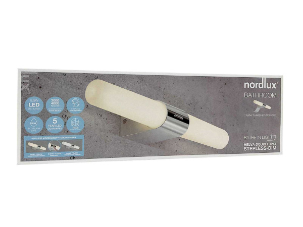 2x Nordlux LED badkamerlamp 42,5 cm - Chroom – foto 3 – kavel bij XL Auctions