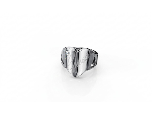 Guess Ring Staal diamond maat 56