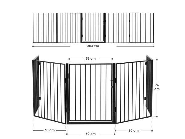 Metalen kachelscherm / openhaard hek - 300 cm - Incl. Poort – foto 12 – kavel bij XL Auctions