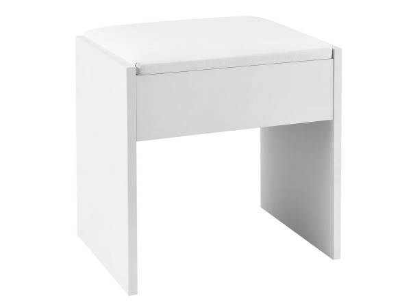 Houten Kaptafelkruk / Kruk Melly - Wit - 40 x 30 x 43 cm – kavel bij XL Auctions