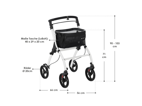 Aluminium Rollator Active - Wit – foto 16 – kavel bij XL Auctions