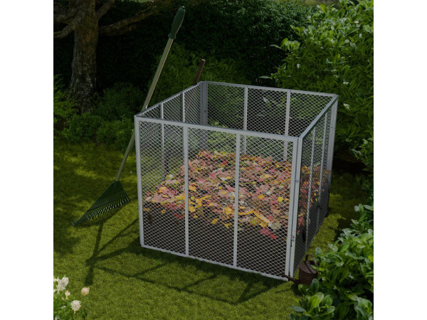 Metalen compostbak - Tuinafval - 800L - Zilver – foto 7 – kavel bij XL Auctions