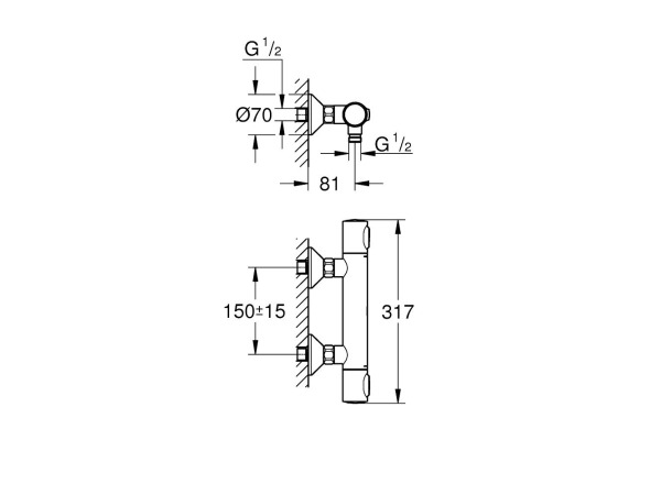 GROHE Grohtherm 500 thermostatische opbouw douchethermostaat – foto 4 – kavel bij XL Auctions
