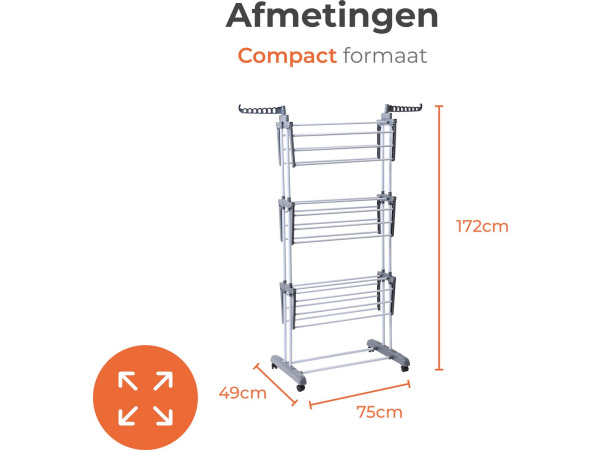 Lenx kleding droogrek inclusief vouwplank – foto 4 – kavel bij XL Auctions