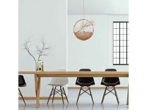 Pendellamp vogelnest hanglamp vogel 2-lichts – foto 3 – kavel bij XL Auctions