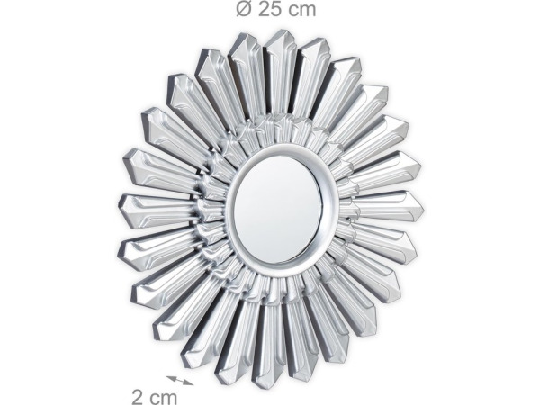 Sierspiegel zon 3 stuks ronde hangspiegels zilver – foto 2 – kavel bij XL Auctions