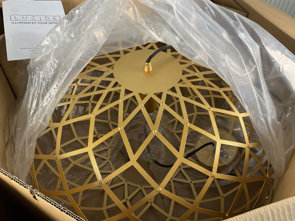 Lucide Wolfram Goud Messing Hanglamp – foto 3 – kavel bij XL Auctions