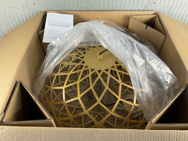 Lucide Wolfram Goud Messing Hanglamp – foto 2 – kavel bij XL Auctions