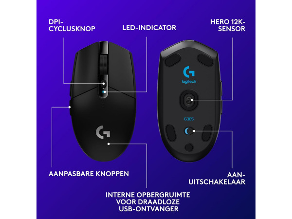 Logitech G305 Lightspeed Draadloze Gaming Muis 12.000DPI – foto 6 – kavel bij XL Auctions