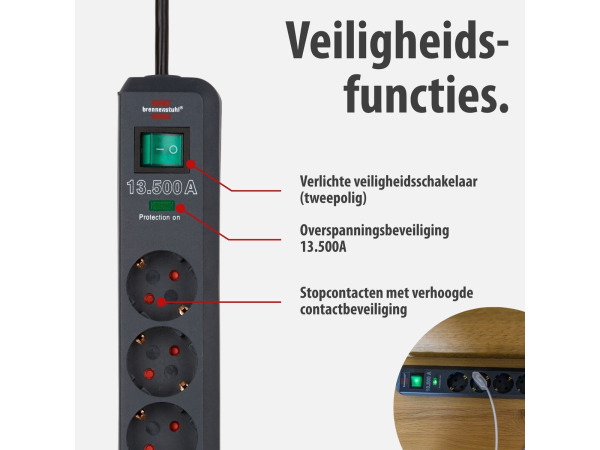 Brennenstuhl Eco-Line 6-voudige stekkerdoos met Beveiliging – foto 3 – kavel bij XL Auctions