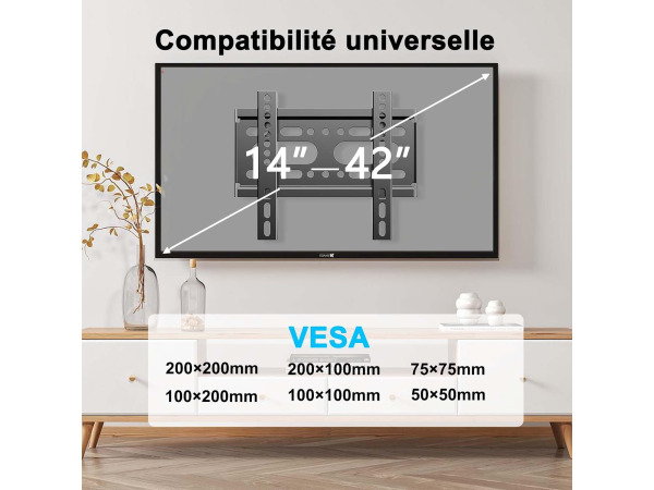 GRIFEMA TV-muurbeugel 26-55 inch - VESA 400 x 400 mm - 50KG – foto 2 – kavel bij XL Auctions