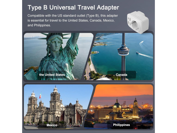 Hoppac 5-in-1 Amerikaanse stekkeradapter - USB – foto 3 – kavel bij XL Auctions