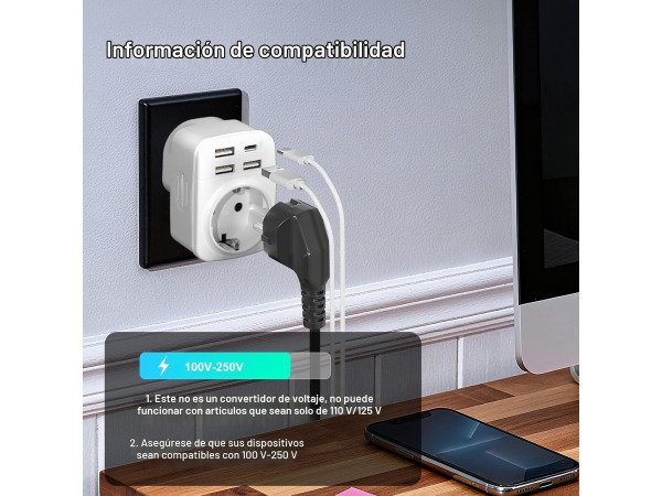 Hoppac 5-in-1 Amerikaanse stekkeradapter - USB – foto 4 – kavel bij XL Auctions