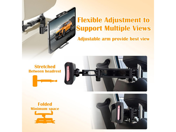 Tablet Houder Auto Hoofdsteun, 360° Draaibaar 4.7-13 Inch – foto 4 – kavel bij XL Auctions