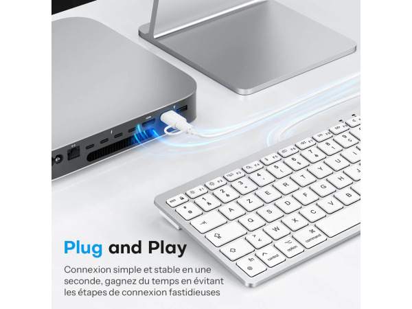 OMOTON bedraad toetsenbord voor Mac (AZERTY) – foto 3 – kavel bij XL Auctions