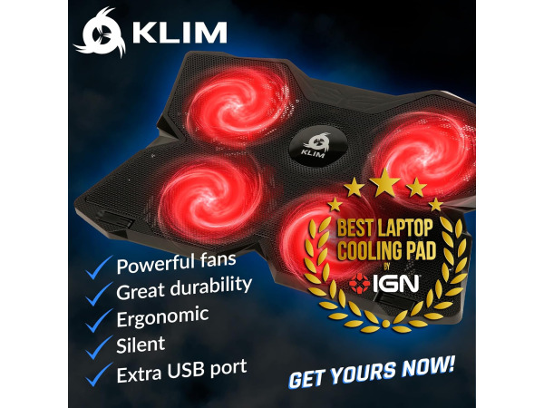 KLIM Wind - Laptop koeler- 4 ventilators 1200 RPM – foto 3 – kavel bij XL Auctions