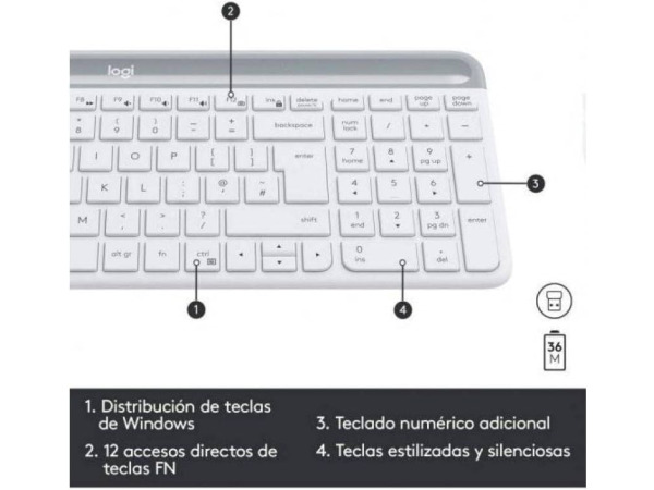 Logitech MK470 Slim Combo draadloze toetsenbord (SPAANS) – foto 3 – kavel bij XL Auctions