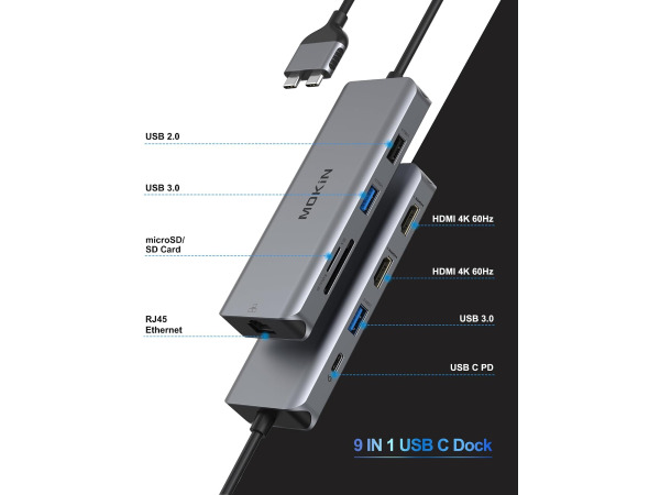 MacBook Pro HDMI 9-in-1 dockingstation - USB-C – foto 3 – kavel bij XL Auctions