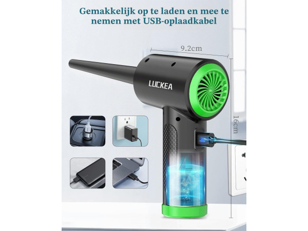 LUCKEA Elektrische persluchtventilator - USB-C – foto 7 – kavel bij XL Auctions