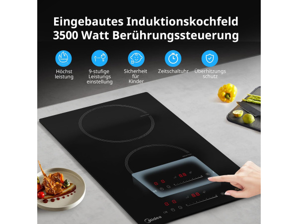 Midea Inductiekookplaat met 2 kookzones - 3500W – foto 3 – kavel bij XL Auctions