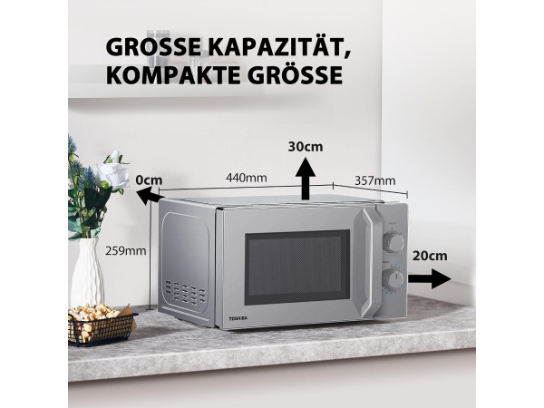 Toshiba Solo-Magnetron MW2-MM20PF(SL) - 20L - 800W – foto 4 – kavel bij XL Auctions