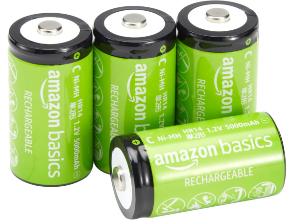 4x Amazon Basics oplaadbare C-celbatterijen 5000 mAh