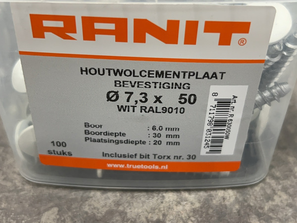 4x Ranit houtwolcementplaat schroef ø7,3x50mm 100-pack – foto 5 – kavel bij XL Auctions
