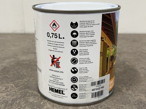 3x Restol Decking Oil houtolie Antique Pine 0,75L – foto 3 – kavel bij XL Auctions