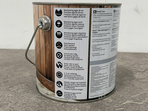 2x Restol houtolie zijdeglans parelwit 2,5L – foto 2 – kavel bij XL Auctions