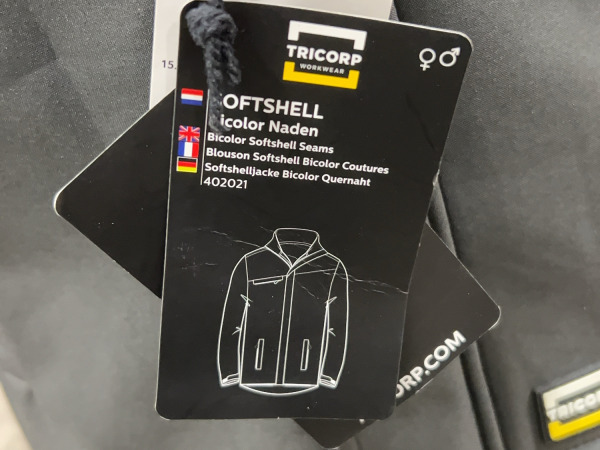 Tricorp Softshell jas maat M Naden zwart – foto 7 – kavel bij XL Auctions