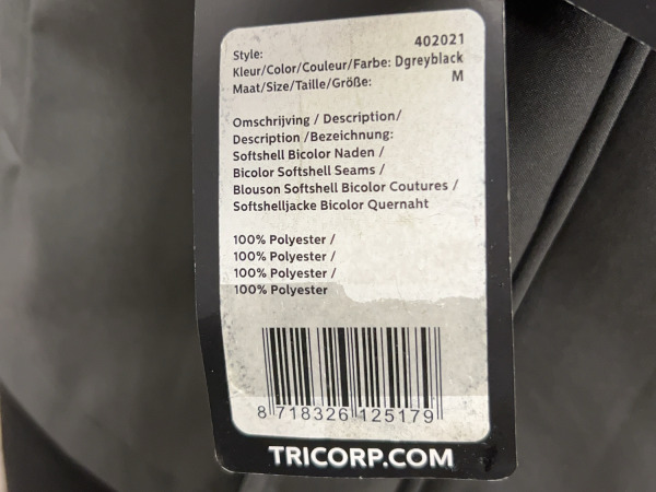 Tricorp Softshell jas maat M Naden zwart – foto 9 – kavel bij XL Auctions