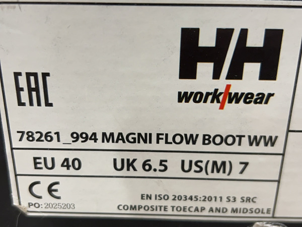 HH veiligheidslaars maat 40 S3 Magni Flow zwart – foto 7 – kavel bij XL Auctions
