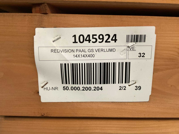 4x Redvision paal geschaafd verlijmd 400x14x14 cm – foto 2 – kavel bij XL Auctions